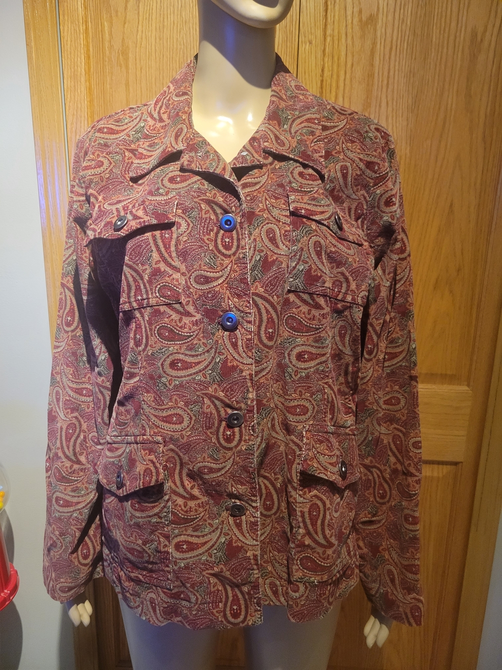 Christopher & Banks Paisley Button-Front Utility Jacket
